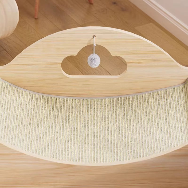 Chaise longue horizontal de sisal para gatos, com zona de arranhar integrada e superfície confortável para descanso